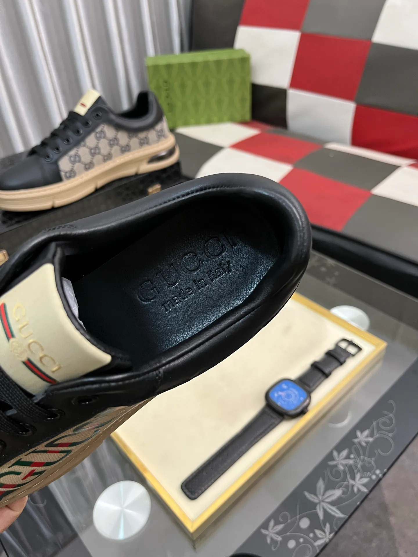 Men's shoes 💰400⌚️⌚️《GUCCI*》The latest hot-selling casual shoes, top brand [seduce] luxury~purchase, top~quality. [Strong] The upper is made of imported breathable cowhide stitching fabric material ➕ Breathable sheepskin feet (•) Fine workmanship. Code number: 38-442️⃣Colors available